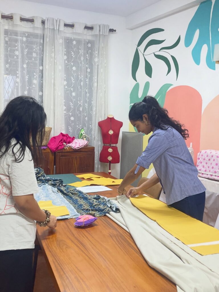 Sewing table pattern cutting